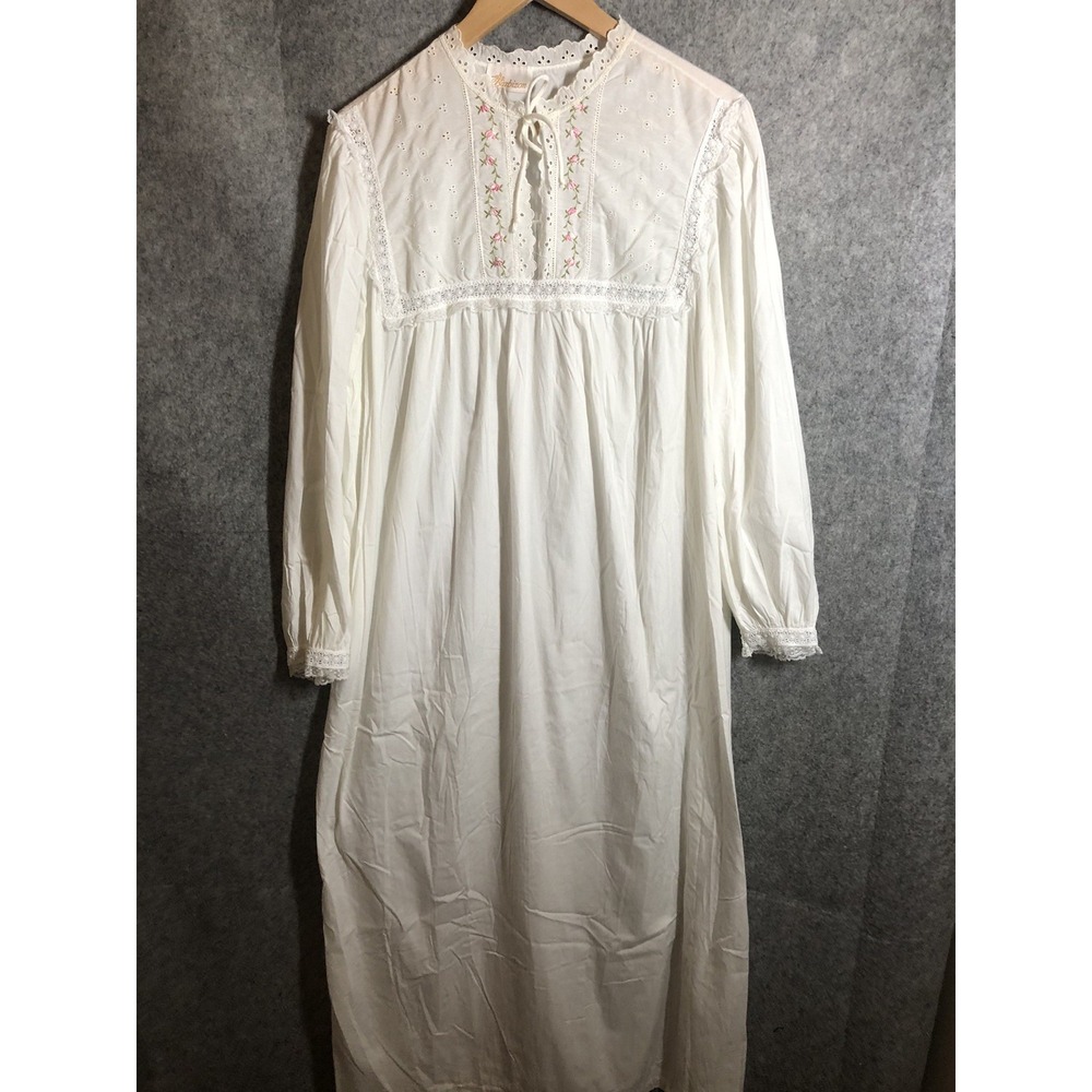 Vintage Barbizon Nightgown 2XL Pink Floral Embroidery Lace Classic